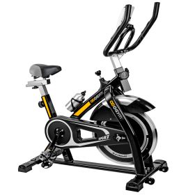 Indoor Stationary Cycling Exercise Bike with Phone Bracket Heavy Flywheel and LCD Monitor Home Gym