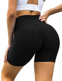 NSQTBA Womens Shorts Butt Lifting High Waist Biker Shorts Athletic Black S